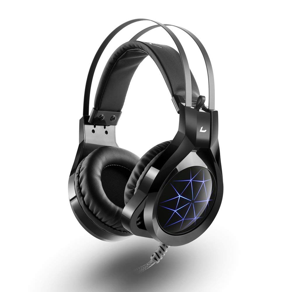 Gaming Headset, MAD GIGA CZ Cuffie Da Gioco Auricolare Da Gioco, Luci a LED di 7 Colori, Perfetto Per Win7, Win8, Xp, Win95, Win98, Win2000; Sistema Operativo Linux, Cent Os, Ubuntu, Mac Osx Ecc