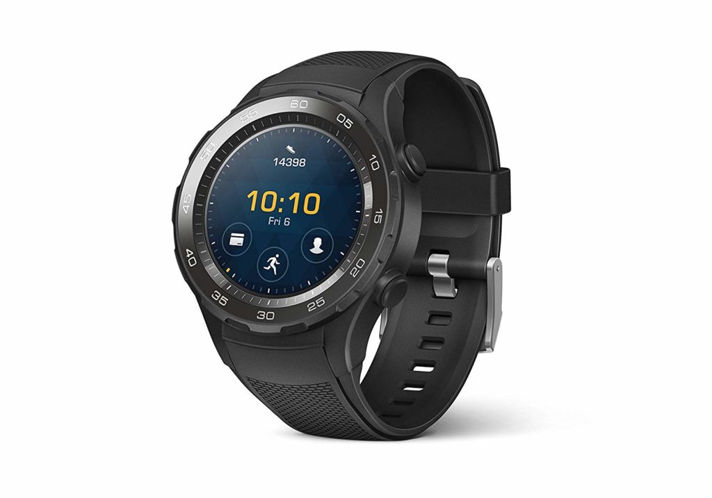 Huawei Watch 2 Smartwatch, 4 GB ROM, Android Wear, Bluetooth, Wifi, Monitoraggio della frequenza cardiaca, schermo da 390 x 390 pixel, GPS + Glonass, Nero (Carbon Black)