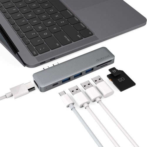 Hub USB C, dodocool 7 porte hub con Thunderbolt 3 Type C,1 Porta Video HD 4K, 3 Porte USB 3.0, Lettore di schede SD/TF per MacBook Air 2018 e MacBook Pro 2016 / 2017 / 2018