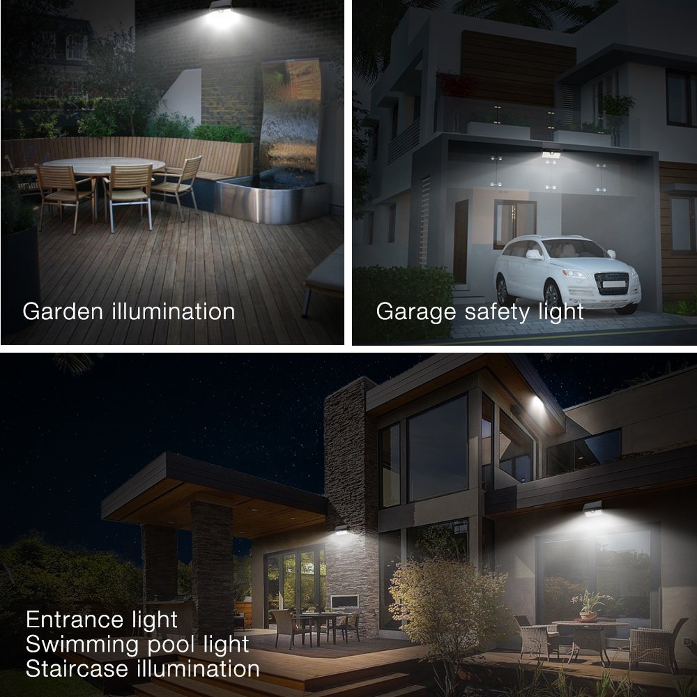 Zanflare 42 LED Luce Solare, Lampade Energia Solare da Esterno con Sensori di Movimento, Applique da Parete a Energia Solare Pieghevole per Giardino, Recinzione, Patio, Cortile, Scale, ecc [Classe di efficienza energetica A+++]