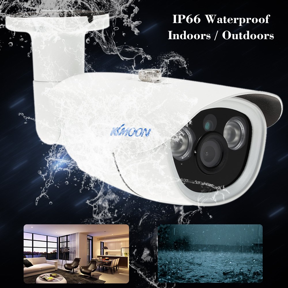 KKmoon 1080P AHD Bullet Telecamera Sorveglianza CCTV Camera 2,0MP 3,6mm 1/3 Pollici CMOS 2 Array IR LEDs Visione Notturna Impermeabile IR-Cut per Sicurezza Domestica