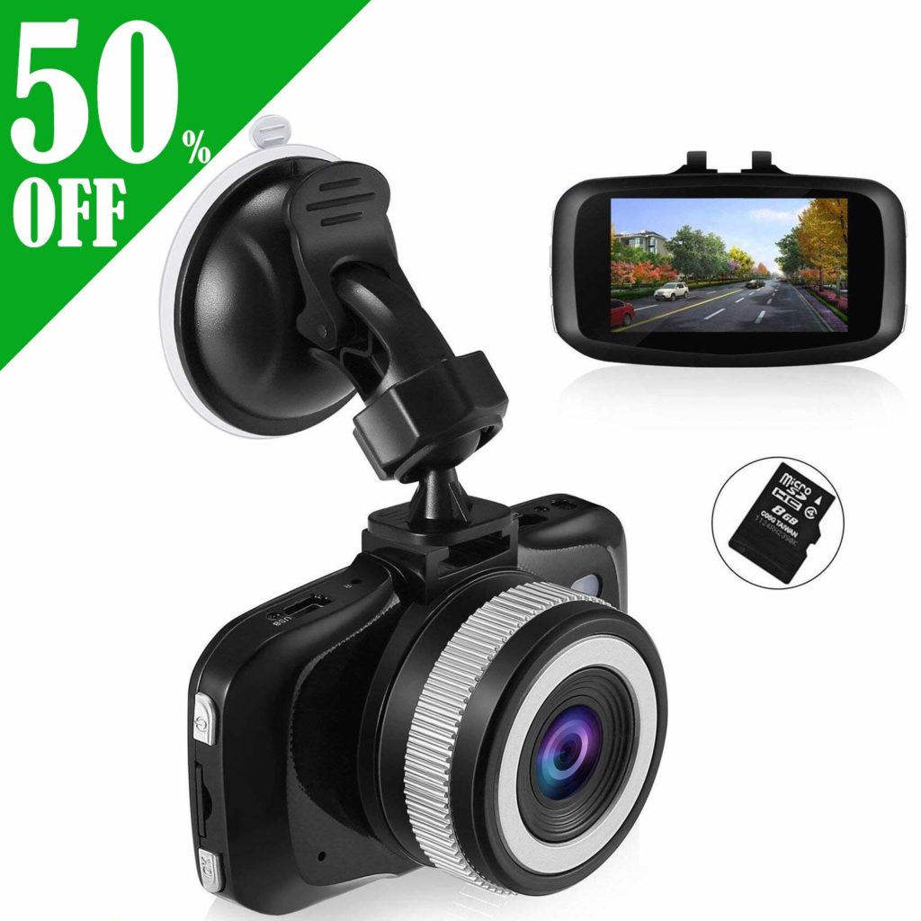 Dash Cam con scheda SD da 16 GB inclusa, Dashcam FHD 1080P a 6 corsie e grandangolare 170 ° in telecamera Car Dash