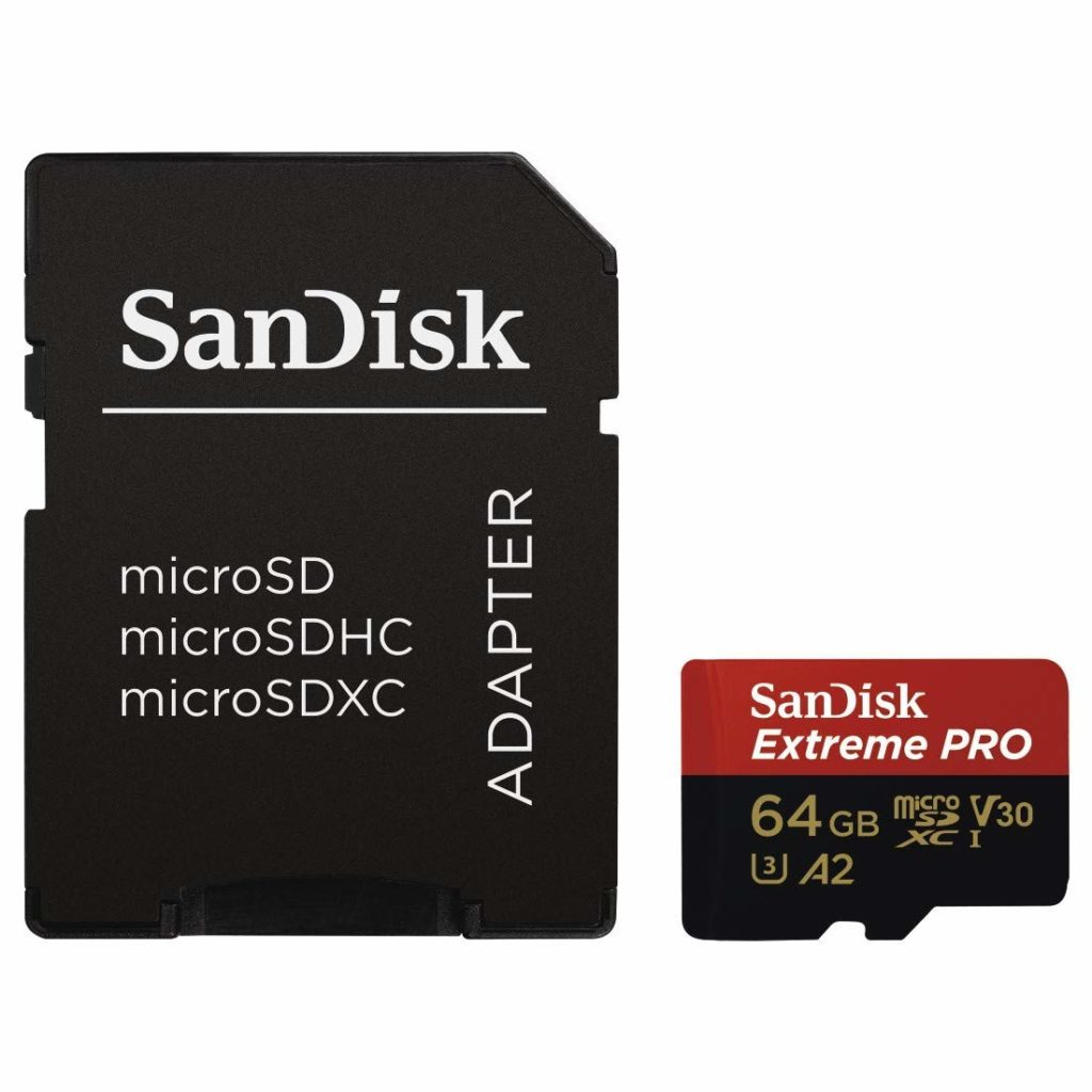 SanDisk Extreme Pro Scheda di Memoria microSDXC da 64 GB e Adattatore SD con App Performance A2 e Rescue Pro Deluxe, fino a 170 MB/sec, Classe 10, UHS-I, U3, V30